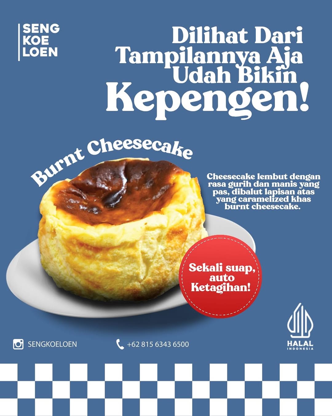 burnt cheesecake dari sengkoeloen memiliki rasa lezat dan harga terjangkau sehingga cocok untuk menemani berbagai momen